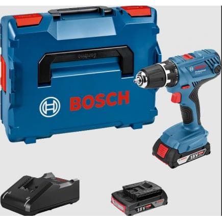 BOSCH 06019H1008 - GSR 18V-21 - Perceuse sans fil 18V en coffret avec 2 batteries 2Ah et chargeur, 0 - 480 / 0 - 1.800 rpm, ø vis max. 10 mm