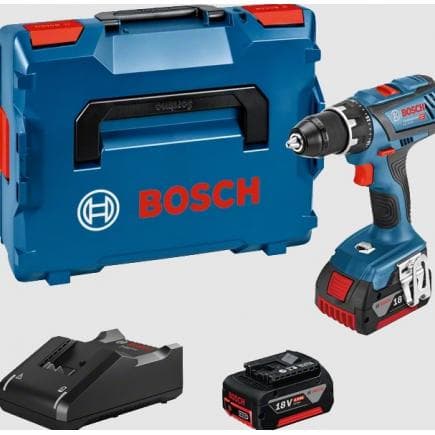 BOSCH 06019H410A - GSR 18V-28 - Perceuse sans fil 18V avec 2 batteries 4Ah et chargeur, 0 - 500 / 0 - 1.900 rpm, ø vis max. 8 mm