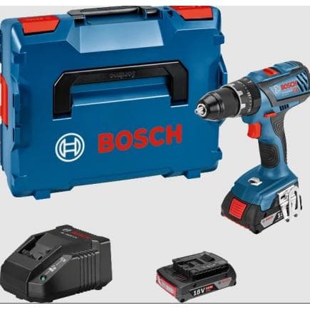 BOSCH 06019H400B - GSB 18V-28 - Perceuse sans fil 18V avec coffret avec batteries 2Ah et chargeur, 0 - 500 / 0 - 1.900 rpm, ø vis max. 8 mm