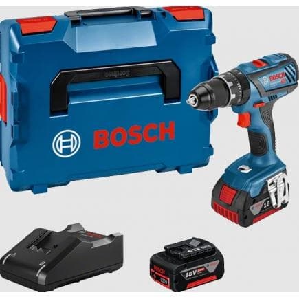 BOSCH 06019H400C - GSB 18V-28 - Perceuse sans fil 18V en coffret avec 2 batteries 4Ah et chargeur, 0 - 500 / 0 - 1.900 rpm, ø vis max. 8 mm