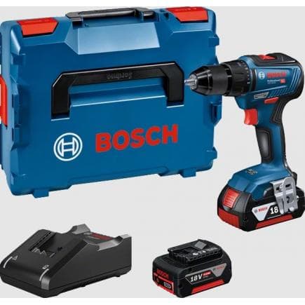 BOSCH 06019H5200 - GSR 18V-55 - Perceuse sans fil 18V en coffret avec 2 batteries 4Ah et chargeur, 0 - 460 / 0 - 1.800 rpm, ø vis max. 10 mm
