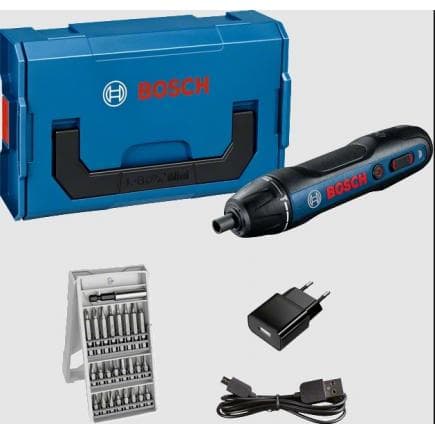 BOSCH 06019H2101 - Bosch GO (GEN 2) - Tournevis sans fil 3.6V en coffret avec chargeur et jeu d'embouts, 0 - 360 rpm, ø vis max. 5 mm