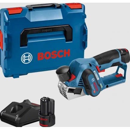 BOSCH 06015A7001 - GHO 12V-20 - Rabot 12V 56 mm en coffret avec 2 batteries 3Ah et chargeur