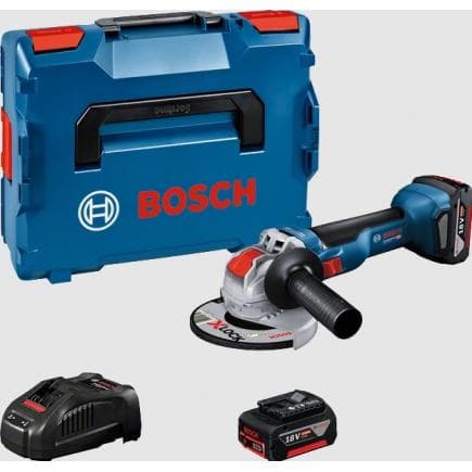 BOSCH 06017B0102 - GWX 18V-10 - Meuleuse d'angle sans fil 18V 9.000 rpm en coffret avec 2 batteries 5Ah et chargeur