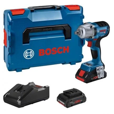 BOSCH 06019K4002 - GDS 18V-450 HC - Clé à chocs sans fil 18 V en mallette avec module Bluetooth, batteries et chargeur