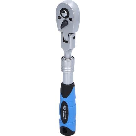BRILLIANT TOOLS BT020997 - Cliquet réversible télescopique 1/4" avec tête flexible (175- 225 mm)