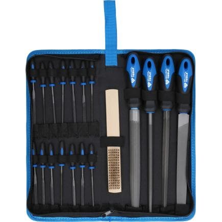 BRILLIANT TOOLS BT103030 - Jeu de limes avec brosse à lime (19 pcs.)