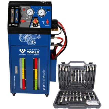 BRILLIANT TOOLS BT626050 - Unité de rinçage pour boîte de vitesse automatique avec jeu d’adaptateurs 35 pcs