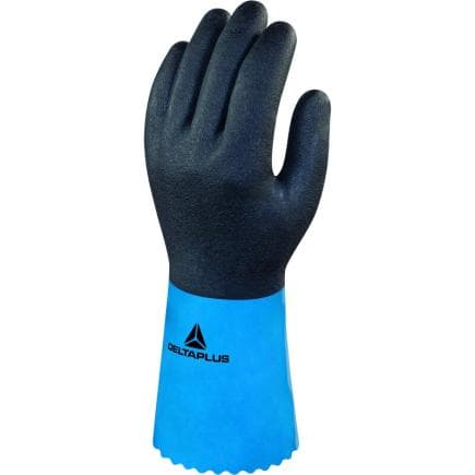 DELTA PLUS VV836BL09 - Gant chimique pvc/nitrile, bleu