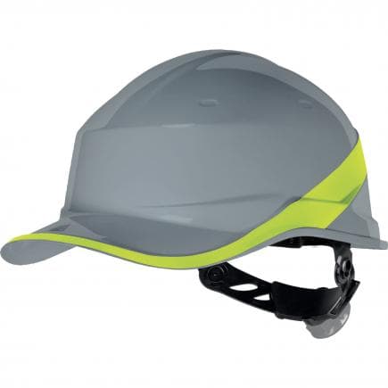 DELTA PLUS DIAM5GRJAFL - Casque de chantier gris-jaune forme casquette baseball
