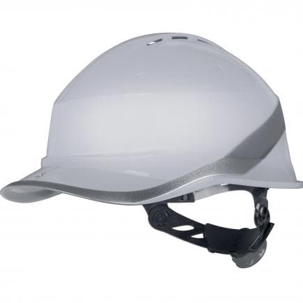 DELTA PLUS DIAM6WTRBC - Casque de chantier blanc ventilé forme casquette baseball avec serrage rotor