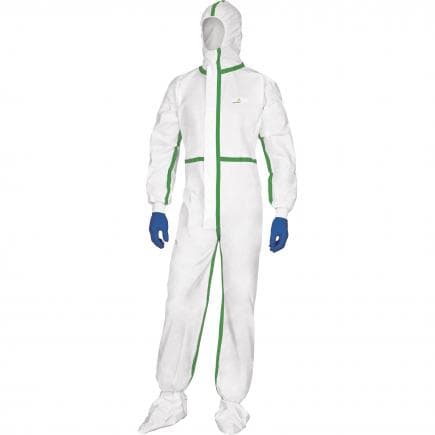 DELTA PLUS DT119GT - Combinaison jetable blanc avec cagoule deltatek 5000, type 4b avec coutures etanchees