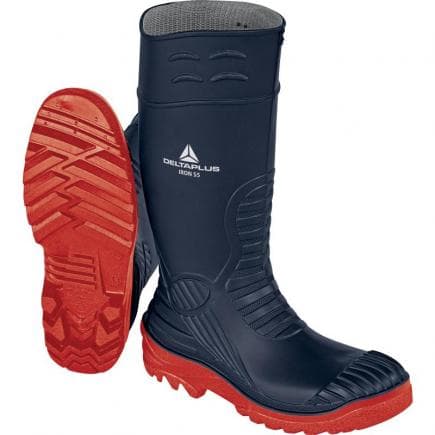 DELTA PLUS IRONS5BM43 - Botte de sécurité bleu marine-rouge en pvc - s5 src