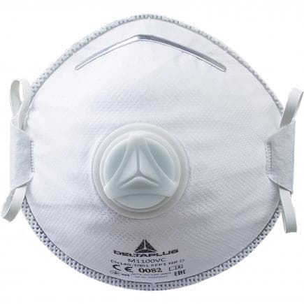 DELTA PLUS M1100VC - Boite 10 demi-masques jetables moules ffp1 avec valve