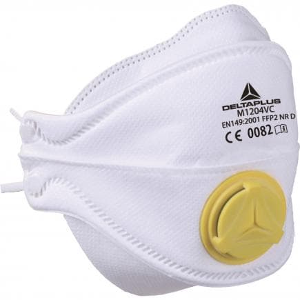 DELTA PLUS M1204VC - Boite 10 demi-masques jetables ffp2 pliables 4 volets avec valve