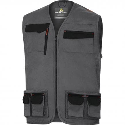 DELTA PLUS M2GI3GOPT - Gilet de travail gris-orange mach2 en polyester/coton