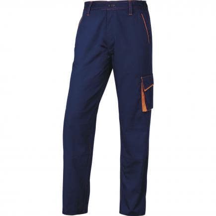 DELTA PLUS M6PANBMTPT - Pantalon de travail bleu marine-orange panostyle polyester/coton