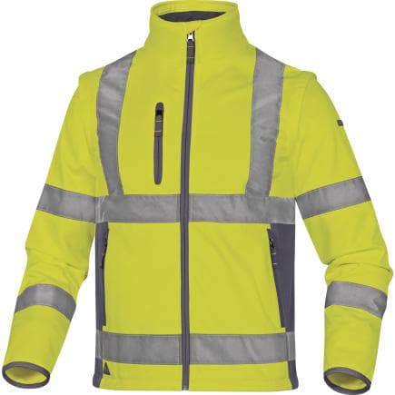 DELTA PLUS MOON2JGPT - Veste "softshell" jaune fluo-gris polyester / elasthanne 3 couches laminées