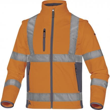 DELTA PLUS MOON2OGTM - Veste "softshell" orange fluo-gris polyester / elasthanne 3 couches laminées