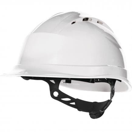 DELTA PLUS QUARUP4BC - Casque de chantier blanc ventilé - serrage rotor