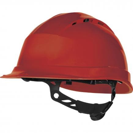 DELTA PLUS QUARUP4RO - Casque de chantier rouge ventilé - serrage rotor