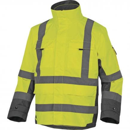 DELTA PLUS TARMAJGGT - Parka haute visibilité jaune fluo-gris 5 en 1 polyester oxford enduit polyuréthane
