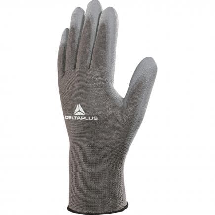 DELTA PLUS VE702PG07 - Gant gris tricot polyester avec paume polyuréthane (lot muliple)
