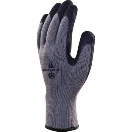 DELTA PLUS VV735GR09 - Gant gris-noir tricot acrylique avec paume enduite mousse latex (lot muliple)