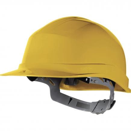 DELTA PLUS ZIRC1JA - Casque de chantier jaune avec serrage glissière