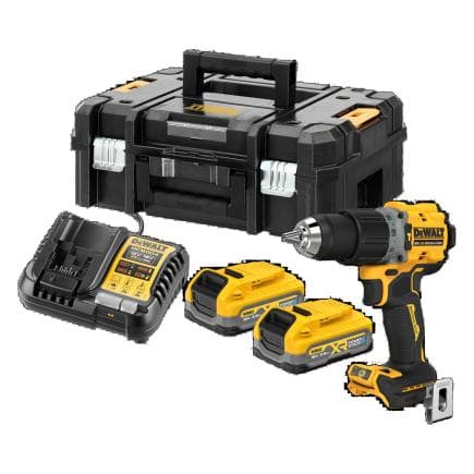 DeWALT DCD805S2T-QW - Perceuse compacte à impact XR 18V sans balais 2 vitesses (avec 2 piles, chargeur et étui de transport)
