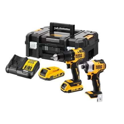 DeWALT DCK2062D2T-QW - Kit de vise-chocs sans balais XR 18V et perceuse sans balais XR 18V (avec 2 batteries, chargeur et étui de transport)
