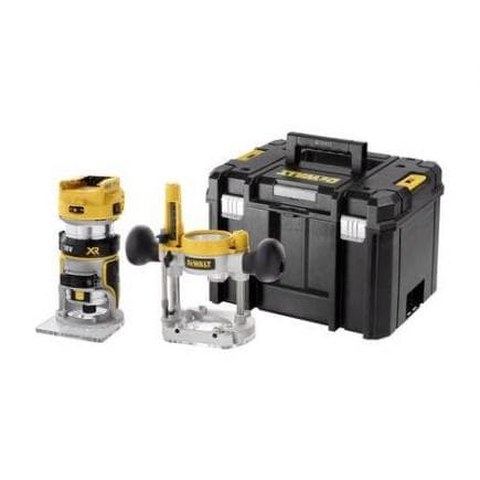 DeWALT DCW604NT-XJ - Electro-fraiseuse avec adaptateur pour base fixe 18 V en mallette TSTAK