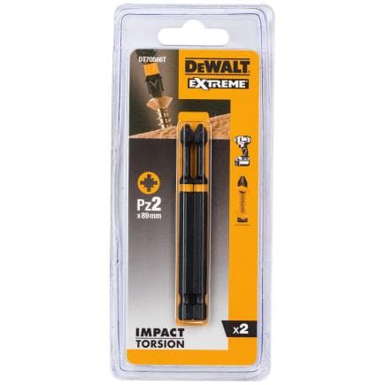 DeWALT DT70566T-QZ - Jeu de 2 embouts POZIDRIV pour clés impact 1-4 '' (5 pcs.)