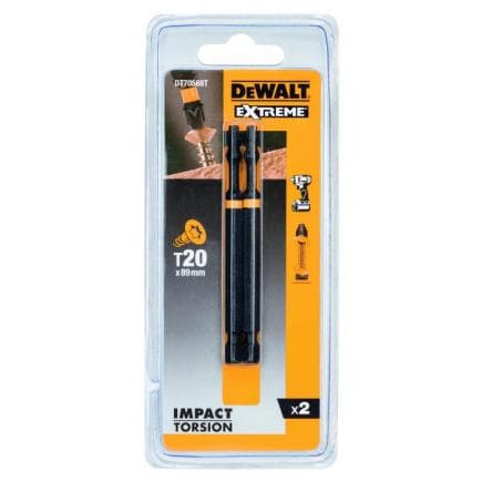 DeWALT DT70569T-QZ - Jeu de 2 embouts pour clés impact Torsion Extreme Torx 85 mm 1-4 '' (5 pcs.)