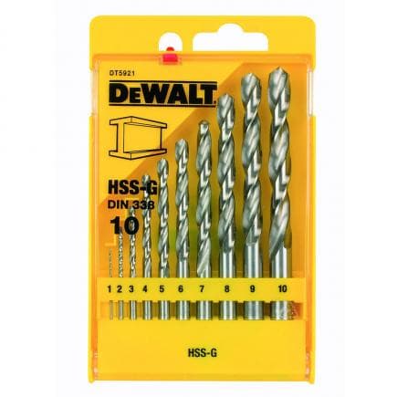 DeWALT DT5921-QZ - Jeu de 10 embouts HSS-G en coffret plastique
