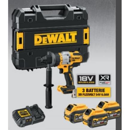 DeWALT DCD999T3-IT - Cordless drill with percussion XRP 18V XR Flexvolt with 3 XR Flexvolt 6.0Ah batteries