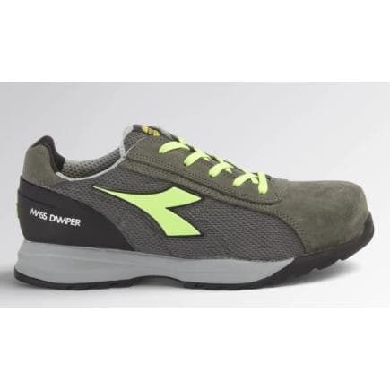 DIADORA UTILITY 701.177668-C9546/46 - Chaussures de sécurité basses en veau velours et filet charbon/vert fluo S1P HRO SRC