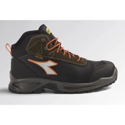 DIADORA UTILITY 701.177650-C3548/44 - Chaussure de sécurité haute imperméable et thermo-isolante en cuir italien pull-up nubuck noir/vert S3 WR CI...