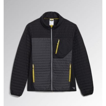 DIADORA UTILITY 702.179454-D0215/XL - Veste noir/vert/jaune avec léger rembourrage en ouate recyclée certifiée GRS