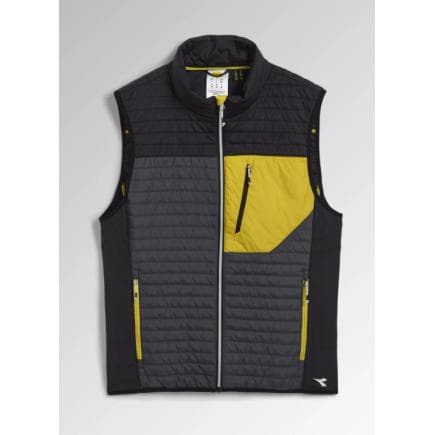 DIADORA UTILITY 702.179455-D0215/S - Gilet rembourré léger à la coupe ajustée avec empiècements stretch noir/vert/jaune