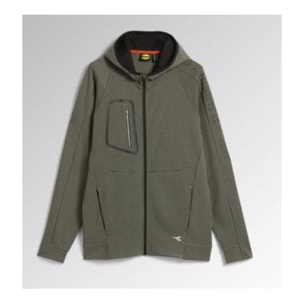 DIADORA UTILITY 702.177657-70167/XL - Sweatshirt stretch entièrement zippé en molleton non gratté avec capuche non amovible à doublure en tissu...