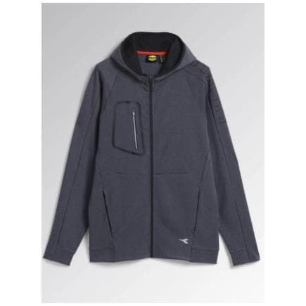 DIADORA UTILITY 702.177657-75148/XL - Sweatshirt gris stretch entièrement zippé en molleton non gratté avec capuche non amovible à doublure en...