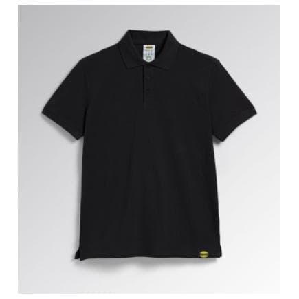 DIADORA UTILITY 702.177955-80013/L - Polo à manches courtes noir en piqué de coton organique