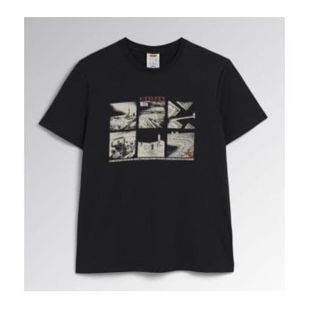 DIADORA UTILITY 702.176914-C9977/XL - T-shirt à manches courtes noir en coton organique avec imprimé photographique