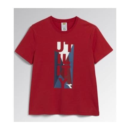 DIADORA UTILITY 702.176914-D0045/S - T-shirt à manches courtes rouge en coton organique avec imprimé photographique