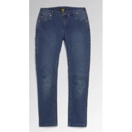 DIADORA UTILITY 702.177676-60123/38 - Pantalon de travail femme bleu coupe slim en denim stretch délavé avec 6 poches