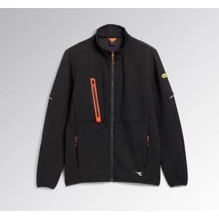 DIADORA UTILITY 702.180613-80013/3XL - Sweat-shirt en scuba avec fermeture zippée intégrale et col officier Noir