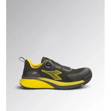 DIADORA UTILITY 701.182332-C0401/47 - Chaussure de sécurité basse VORTEX DA2 BOA LOW S3S SC SR HRO ESD, Noir/Jaune chromé