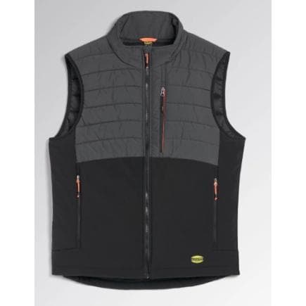 DIADORA UTILITY 702.181812-C8817/XXL - Gilet bi-matière matelassé PADDED VEST OSLO HYBRID, Noir