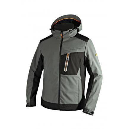 DIADORA UTILITY 702.175946-70437/4XL - Veste de travail pour l’hiver SOFTSHELL TECH CARBON ISO 13688:2013, grise